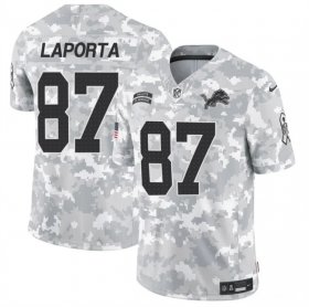 Cheap Men\'s Detroit Lions #87 Sam LaPorta 2024 F.U.S.E Arctic Camo Salute To Service Limited Stitched Football Jersey