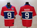 Men's New York Giants #9 Malik Nabers Limited Red Alternate FUSE Team Patch Vapor Jersey