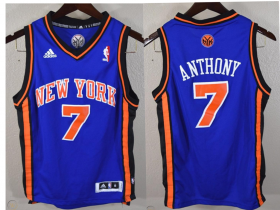 Wholesale Cheap New York Knicks #7 Carmelo Anthony Revolution 30 Swingman Blue Jersey