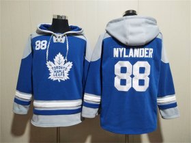 Men\'s Toronto Maple Leafs #88 William Nylander Blue Ageless Must-Have Lace-Up Pullover Hoodie