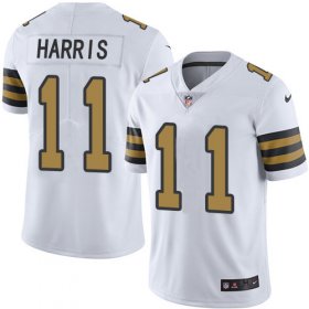 Wholesale Cheap Nike Saints #11 Deonte Harris White Youth Stitched NFL Limited Rush Jersey