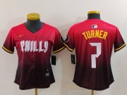 Women's Philadelphia Phillies #7 Trea Turner Red 2024 City Connect Limited Jersey