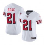 Wholesale Cheap Women's San Francisco 49ers #21 Frank Gore White Stitched Jersey