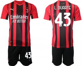 Wholesale Cheap Men 2021-2022 Club AC Milan home red 43 Soccer Jersey