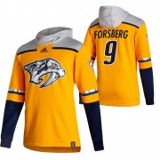 Wholesale Cheap Nashville Predators #9 Filip Forsberg Adidas Reverse Retro Pullover Hoodie Gold