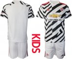 Wholesale Cheap Youth 2020-2021 club Manchester united away white Soccer Jerseys