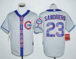 Wholesale Cheap Cubs #23 Ryne Sandberg Grey Cooperstown Stitched MLB Jersey