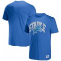 Wholesale Cheap Men's Detroit Lions x Staple Blue Logo Lockup T-Shirt