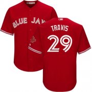 Wholesale Cheap Blue Jays #29 Devon Travis Red Cool Base Canada Day Stitched Youth MLB Jersey