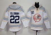 Wholesale Cheap Yankees #22 Jacoby Ellsbury White Sawyer Hooded Sweatshirt MLB Hoodie