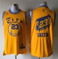 Wholesale Cheap Men's Golden State Warriors #23 Draymond Green Revolution 30 Swingman 2015-16 Retro Yellow Jersey