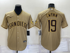 Wholesale Cheap Men\'s San Diego Padres #19 Tony Gwynn Gray Stitched MLB Cool Base Nike Jersey