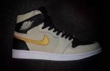 Wholesale Cheap Air Jordan 1 PRM Shoes White Grey/Black-Gold