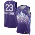 Cheap Men's Utah Jazz #23 Lauri Markkanen Purple 2024-25 City Edition Stitched Basketball Jersey