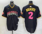 Wholesale Cheap Men's San Diego Padres #2 Xander Bogaerts Black Fashion Baseball Jersey