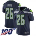 Wholesale Cheap Nike Seahawks #26 Shaquem Griffin Steel Blue Team Color Men's Stitched NFL 100th Season Vapor Limited Jersey