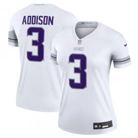 Wholesale Cheap Women\'s Minnesota Vikings #3 Jordan Addison White Winter Warrior Limited Football Stitched Jersey