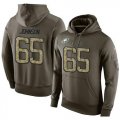 Wholesale Cheap NFL Men's Nike Philadelphia Eagles #65 Lane Johnson Stitched Green Olive Salute To Service KO Performance Hoodie