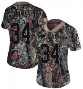 Wholesale Cheap Nike Bills #34 Thurman Thomas Camo Women\'s Stitched NFL Limited Rush Realtree Jersey