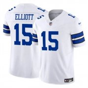 Cheap Men's Dallas Cowboys #15 Ezekiel Elliott White 2023 F.U.S.E Vapor Untouchable Limited Football Stitched Jersey