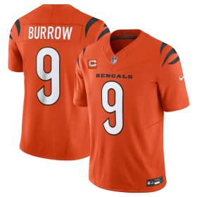 Wholesale Cheap Men\'s Cincinnati Bengals #9 Joe Burrow Orange 2023 F.U.S.E. With 4-Star C Patch Vapor Untouchable Limited Football Stitched Jersey