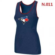 Wholesale Cheap Women's Nike Toronto Blue Jays Big Logo Tri-Blend Racerback Stretch Tank Top Blue