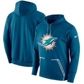 Wholesale Cheap Men\'s Miami Dolphins Nike Aqua Champ Drive Vapor Speed Pullover Hoodie