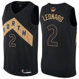 Wholesale Cheap Raptors #2 Kawhi Leonard Black 2019 Finals Bound Basketball Swingman City Edition Jersey