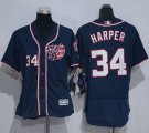 Wholesale Cheap Nationals #34 Bryce Harper Navy Blue Flexbase Authentic Women's Stitched MLB Jersey