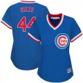 Wholesale Cheap Cubs #44 Anthony Rizzo Blue Cooperstown Women's Stitched MLB Jersey