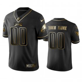 Wholesale Cheap Nike Eagles Custom Black Golden Limited Edition Stitched NFL Jersey