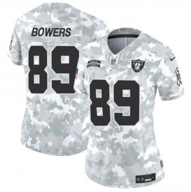 Cheap Women\'s Las Vegas Raiders #89 Brock Bowers 2024 F.U.S.E Arctic Camo Salute To Service Limited Stitched Jersey(Run Small)