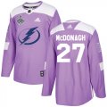 Cheap Adidas Lightning #27 Ryan McDonagh Purple Authentic Fights Cancer Youth 2020 Stanley Cup Champions Stitched NHL Jersey