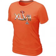 Wholesale Cheap Women's San Francisco 49ers Super Bowl XLVII On Our Way T-Shirt Orange