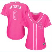 Wholesale Cheap White Sox #8 Bo Jackson Pink Fashion Women's Stitched MLB Jersey