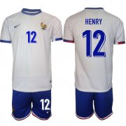 Cheap Men's France #12 Henry White 2024-25 Away Soccer Jersey Suit