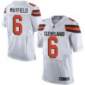 Wholesale Cheap Nike Browns #6 Baker Mayfield White Men's Stitched NFL Elite Jersey