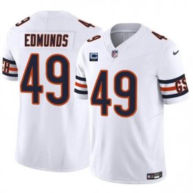 Cheap Men\'s Chicago Bears #49 Tremaine Edmunds White 2024 F.U.S.E. With 2-star C Patch Vapor Untouchable Limited Football Stitched Jersey