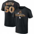 Cheap Men's Los Angeles Dodgers #50 Mookie Betts Black 2024 World Series Champions Name & Number T-Shirt