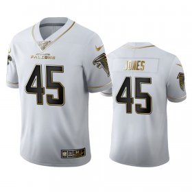 Wholesale Cheap Atlanta Falcons #45 Deion Jones Men\'s Nike White Golden Edition Vapor Limited NFL 100 Jersey