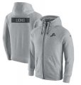 Wholesale Cheap Men's Detroit Lions Nike Ash Gridiron Gray 2.0 Full-Zip Hoodie