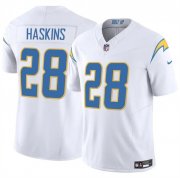 Cheap Men's Los Angeles Chargers #28 Hassan Haskins White 2024 F.U.S.E Vapor Limited Stitched Football Jersey