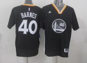 Wholesale Cheap Golden State Warriors #40 Harrison Barnes Revolution 30 Swingman 2014 New Black Short-Sleeved Jersey