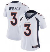 Wholesale Cheap Women's Denver Broncos #3 Russell Wilson White Vapor Limited Stitched Jersey(Run Small)