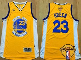 Wholesale Cheap Men\'s Golden State Warriors #23 Draymond Green Yellow 2017 The NBA Finals Patch Jersey