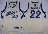 Wholesale Cheap Men's Minnesota Timberwolves #22 Andrew Wiggins Revolution 30 Swingman 2015 Christmas Day Cream Jersey