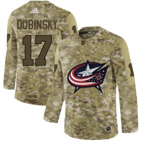 Wholesale Cheap Adidas Blue Jackets #17 Brandon Dubinsky Camo Authentic Stitched NHL Jersey