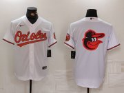 Cheap Men's Baltimore Orioles Big Logo White 2024 Home Limited Cool Base Stitched Baseball Jersey