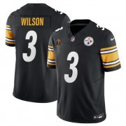 Cheap Men's Pittsburgh Steelers #3 Russell Wilson Black F.U.S.E. With Walter Payton Patch Vapor Untouchable Limited Football Stitched Jersey