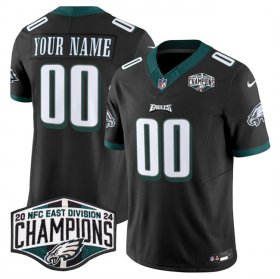 Cheap Men\'s Philadelphia Eagles Active Player Custom Black 2024 NFC East Champions F.U.S.E. Vapor Untouchable Limited Stitched Football Jersey